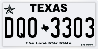 TX license plate DQO3303