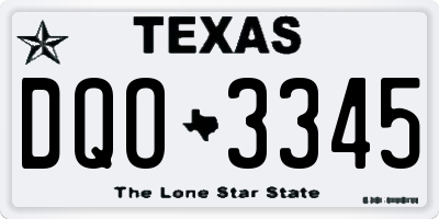TX license plate DQO3345