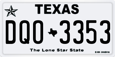 TX license plate DQO3353