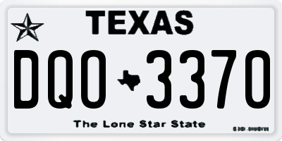 TX license plate DQO3370