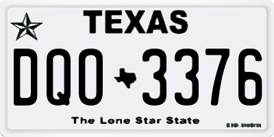 TX license plate DQO3376