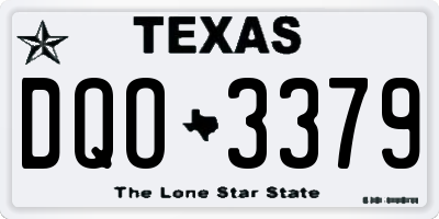 TX license plate DQO3379