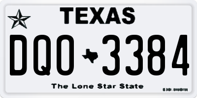 TX license plate DQO3384