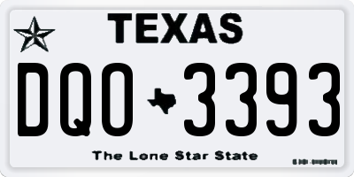 TX license plate DQO3393