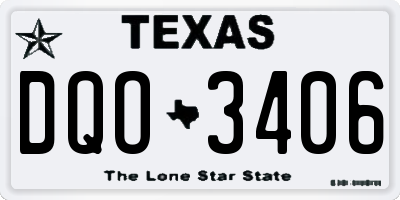 TX license plate DQO3406