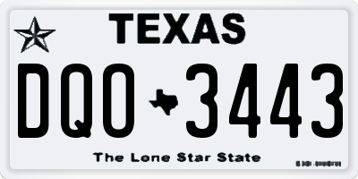 TX license plate DQO3443