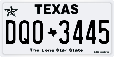 TX license plate DQO3445