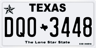 TX license plate DQO3448