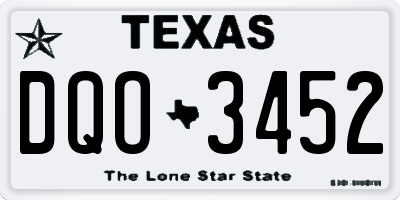 TX license plate DQO3452