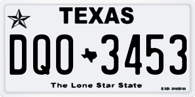 TX license plate DQO3453