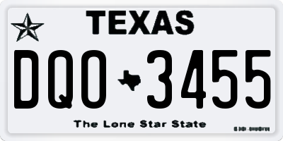 TX license plate DQO3455