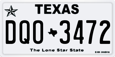 TX license plate DQO3472