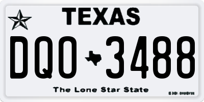 TX license plate DQO3488