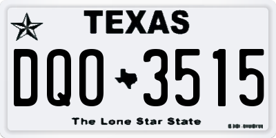 TX license plate DQO3515