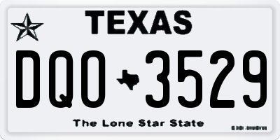 TX license plate DQO3529
