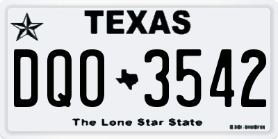 TX license plate DQO3542
