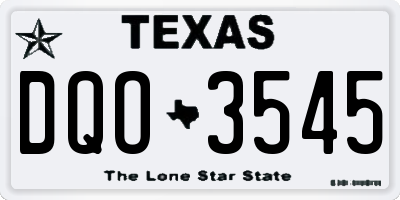 TX license plate DQO3545
