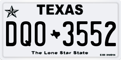 TX license plate DQO3552