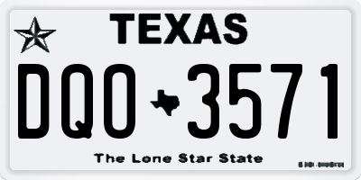 TX license plate DQO3571