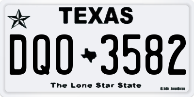 TX license plate DQO3582