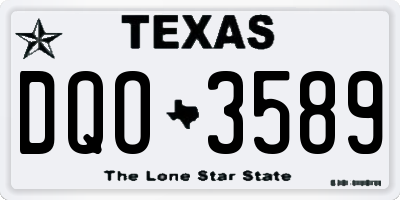 TX license plate DQO3589