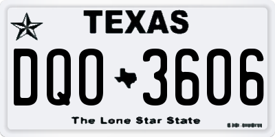 TX license plate DQO3606