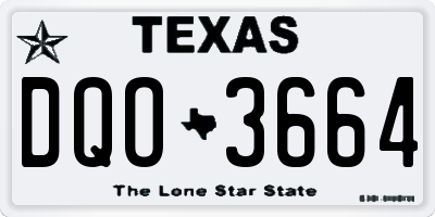 TX license plate DQO3664