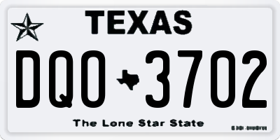TX license plate DQO3702