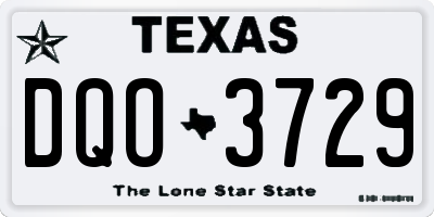 TX license plate DQO3729