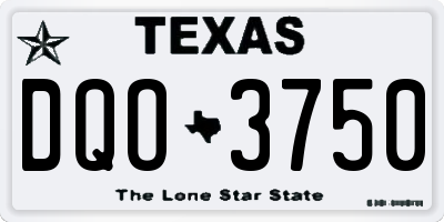 TX license plate DQO3750