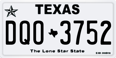TX license plate DQO3752