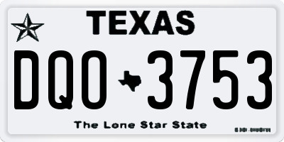 TX license plate DQO3753