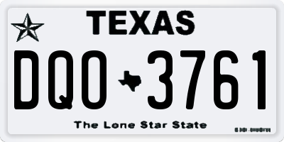 TX license plate DQO3761