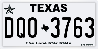 TX license plate DQO3763