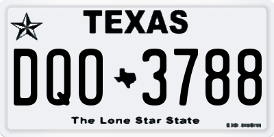 TX license plate DQO3788