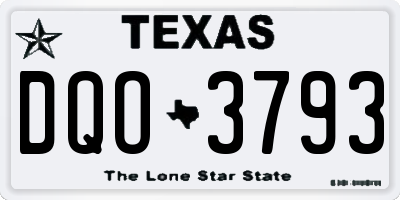 TX license plate DQO3793