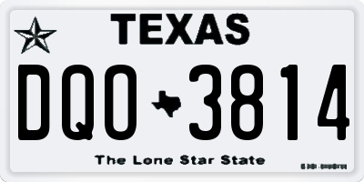 TX license plate DQO3814
