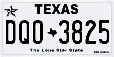 TX license plate DQO3825