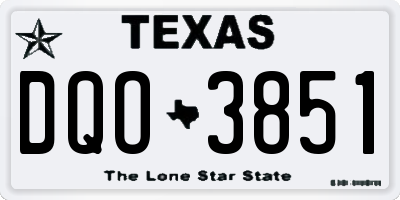 TX license plate DQO3851