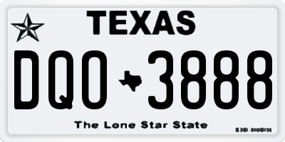 TX license plate DQO3888