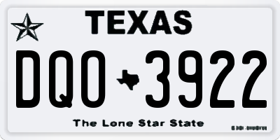 TX license plate DQO3922