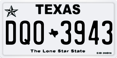 TX license plate DQO3943
