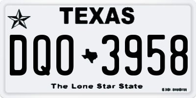 TX license plate DQO3958