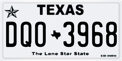 TX license plate DQO3968