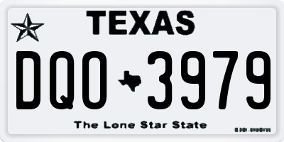 TX license plate DQO3979