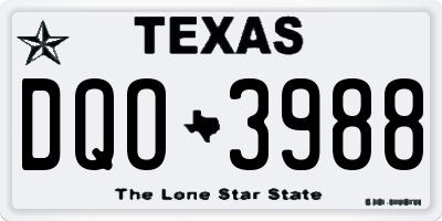 TX license plate DQO3988