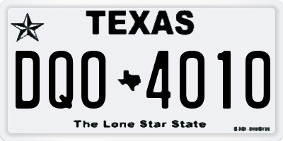 TX license plate DQO4010