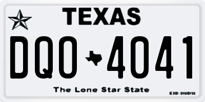 TX license plate DQO4041