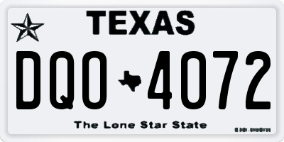 TX license plate DQO4072
