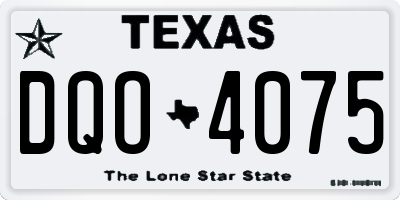 TX license plate DQO4075
